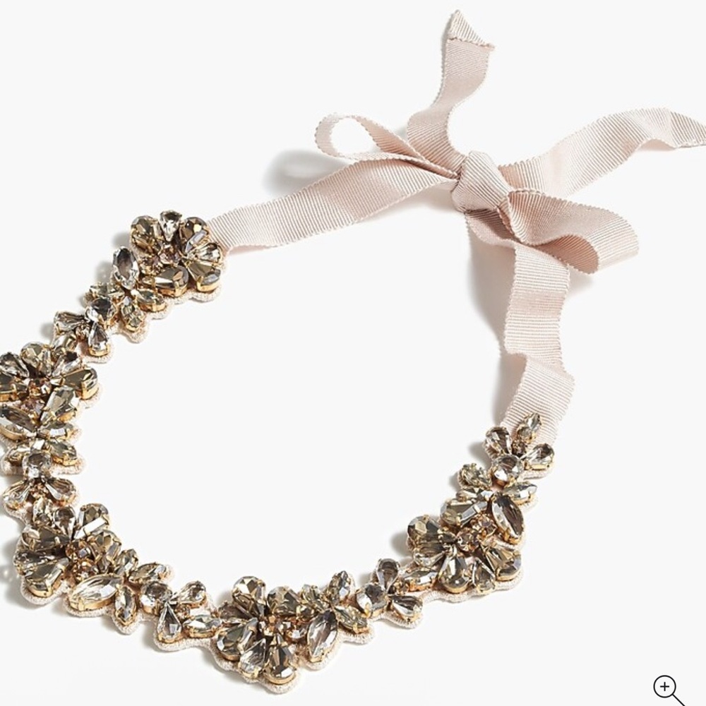 J. Crew Crystal Ribbon Necklace